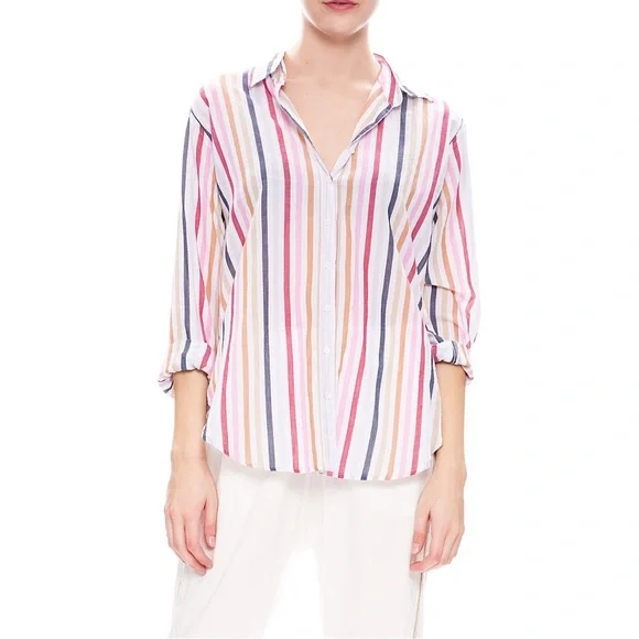 XIRENA Beau Stripe Long Sleeve Button Down Shirt - Picture 1 of 9